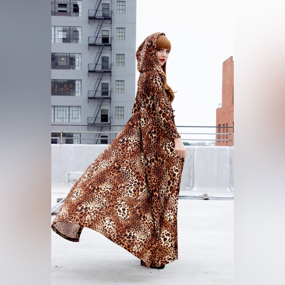Shania Twain Velvet Leopard Hooded Robe